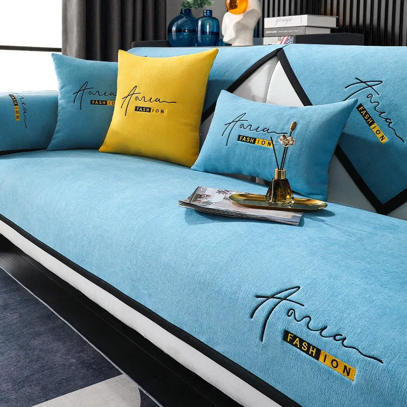 New chenille Light luxury sofa cushion four seasons universal non-slip cushion simple modern living room cushion leather sofa cover cover cloth towel