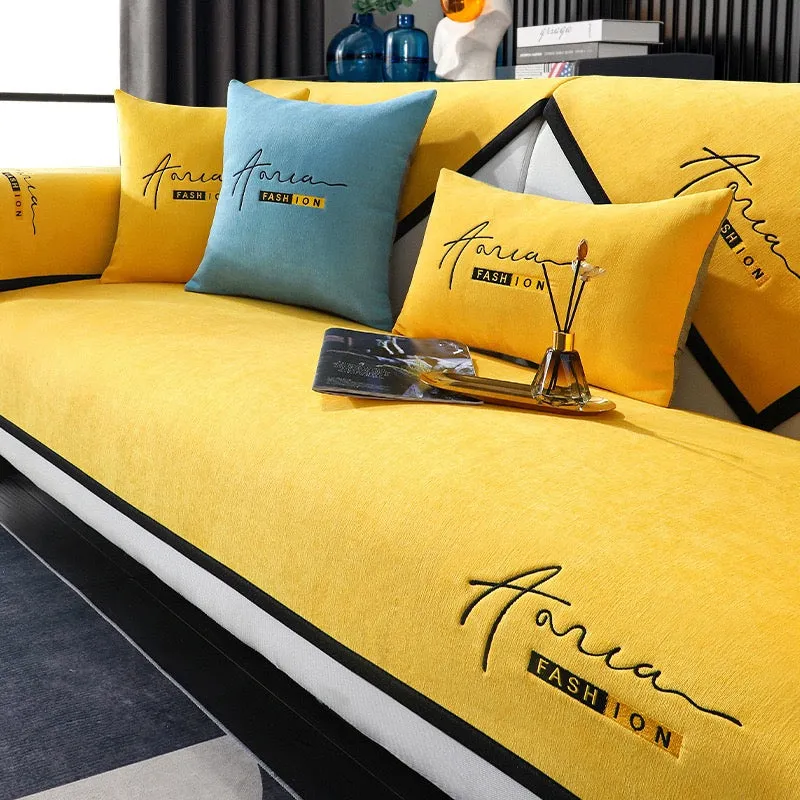 New chenille Light luxury sofa cushion four seasons universal non-slip cushion simple modern living room cushion leather sofa cover cover cloth towel