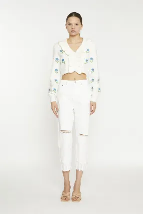 Off-White Ripped Cropped-Jeans