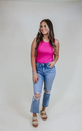 On A Good Note Hot Pink Bodysuit