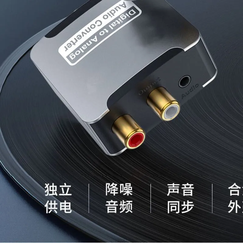 Optical Fiber Coaxial SPDIF to 3.5mm Lotus Analog Audio Converter