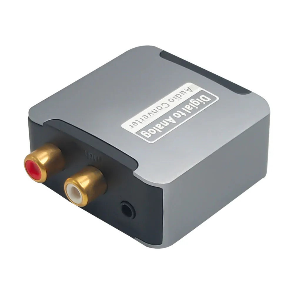 Optical Fiber Coaxial SPDIF to 3.5mm Lotus Analog Audio Converter
