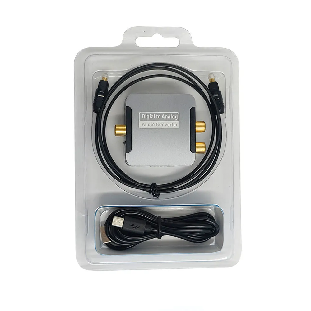 Optical Fiber Coaxial SPDIF to 3.5mm Lotus Analog Audio Converter
