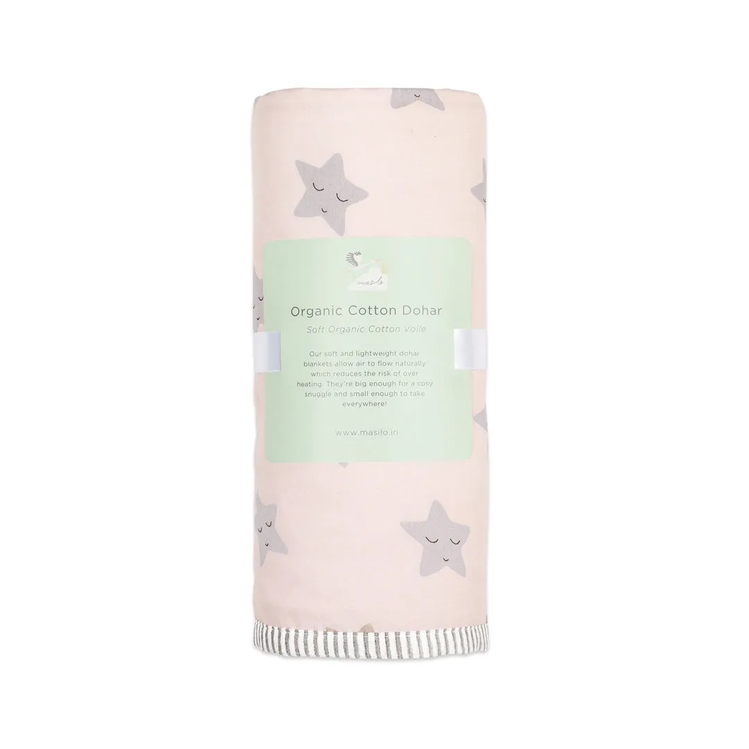 Organic Cotton Dohar - Sleepy Star (Pink)
