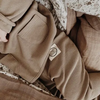 Organic Rib Leggings - Caramel