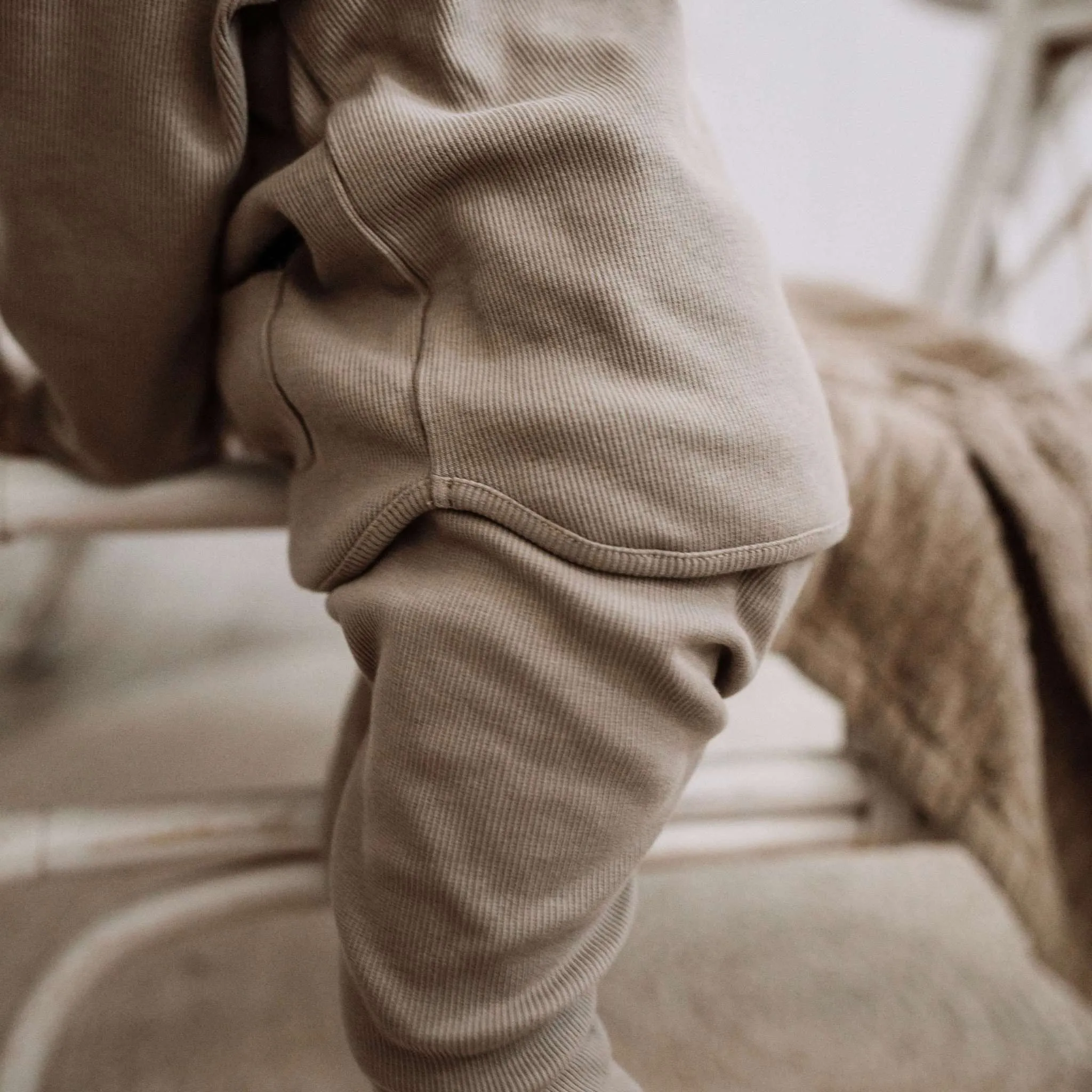 Organic Rib Leggings - Caramel