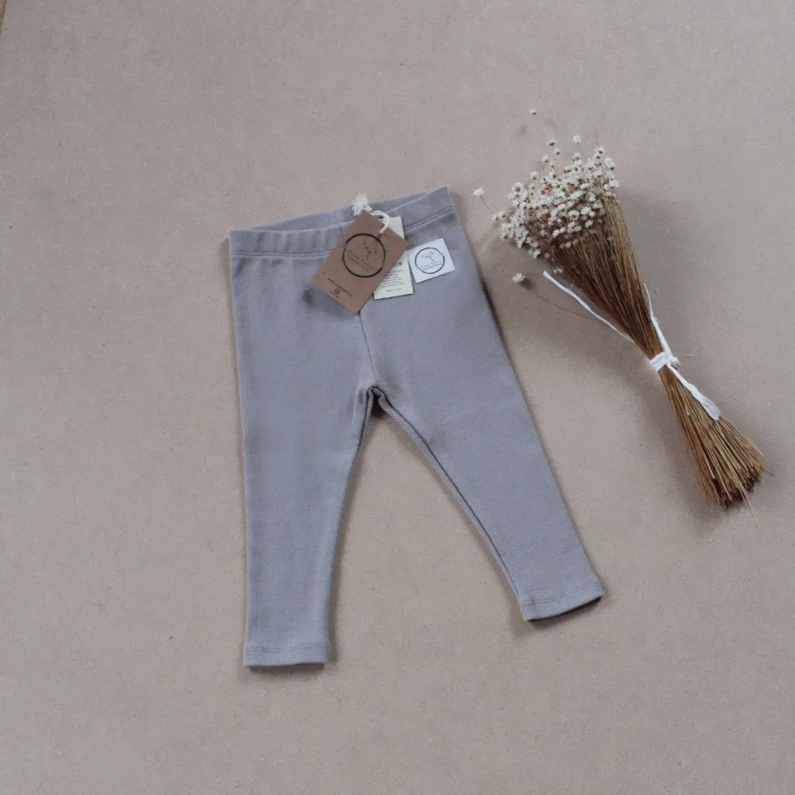Organic Rib Leggings - Caramel
