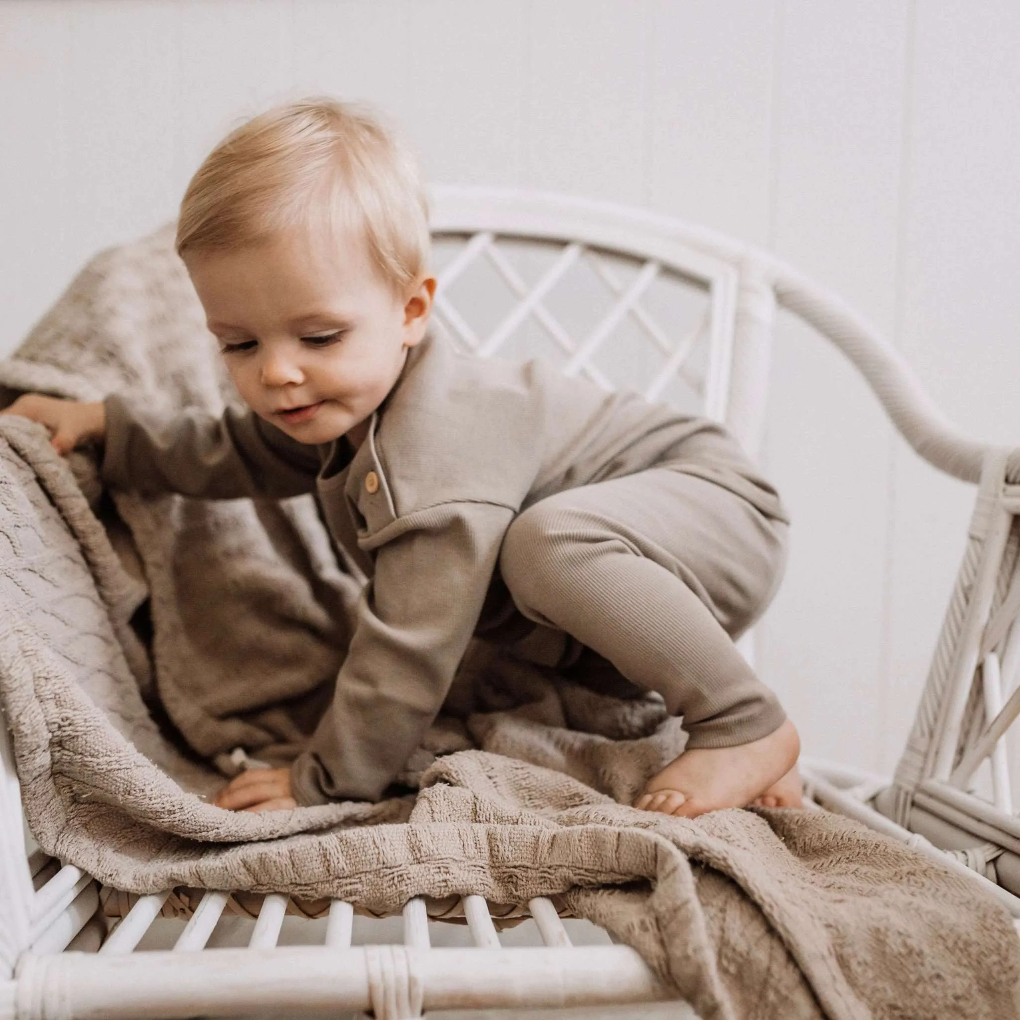 Organic Rib Leggings - Caramel