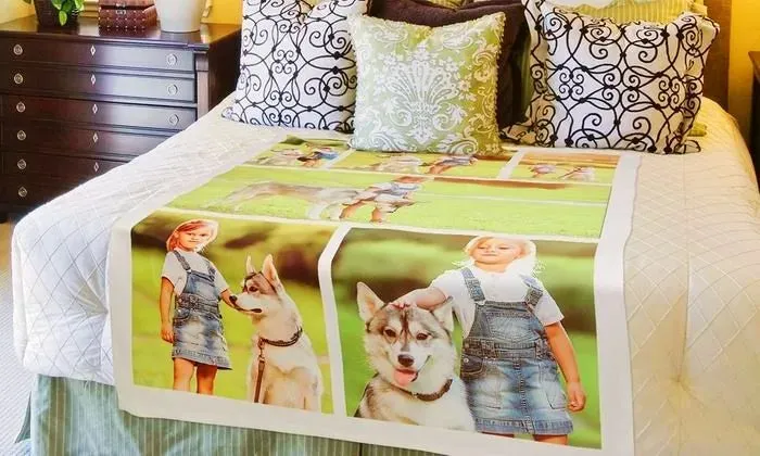 Personalised polar fleece blanket