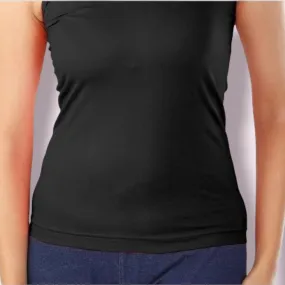 Poomex Comfed Cotton Ladies Slip Comisole Black, White, Skin Colour