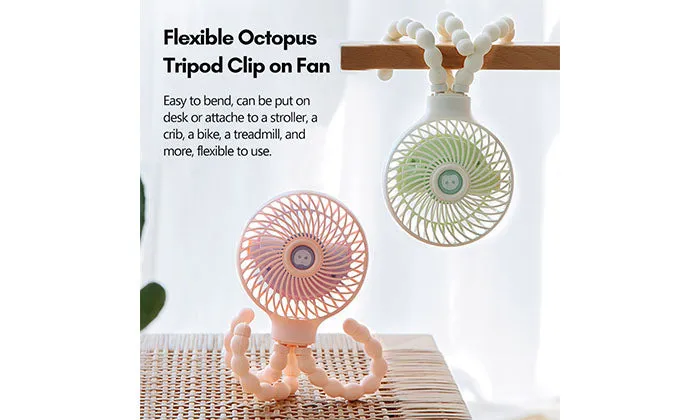 Portable Handheld Mini Fan - Flexible Octopus Tripod