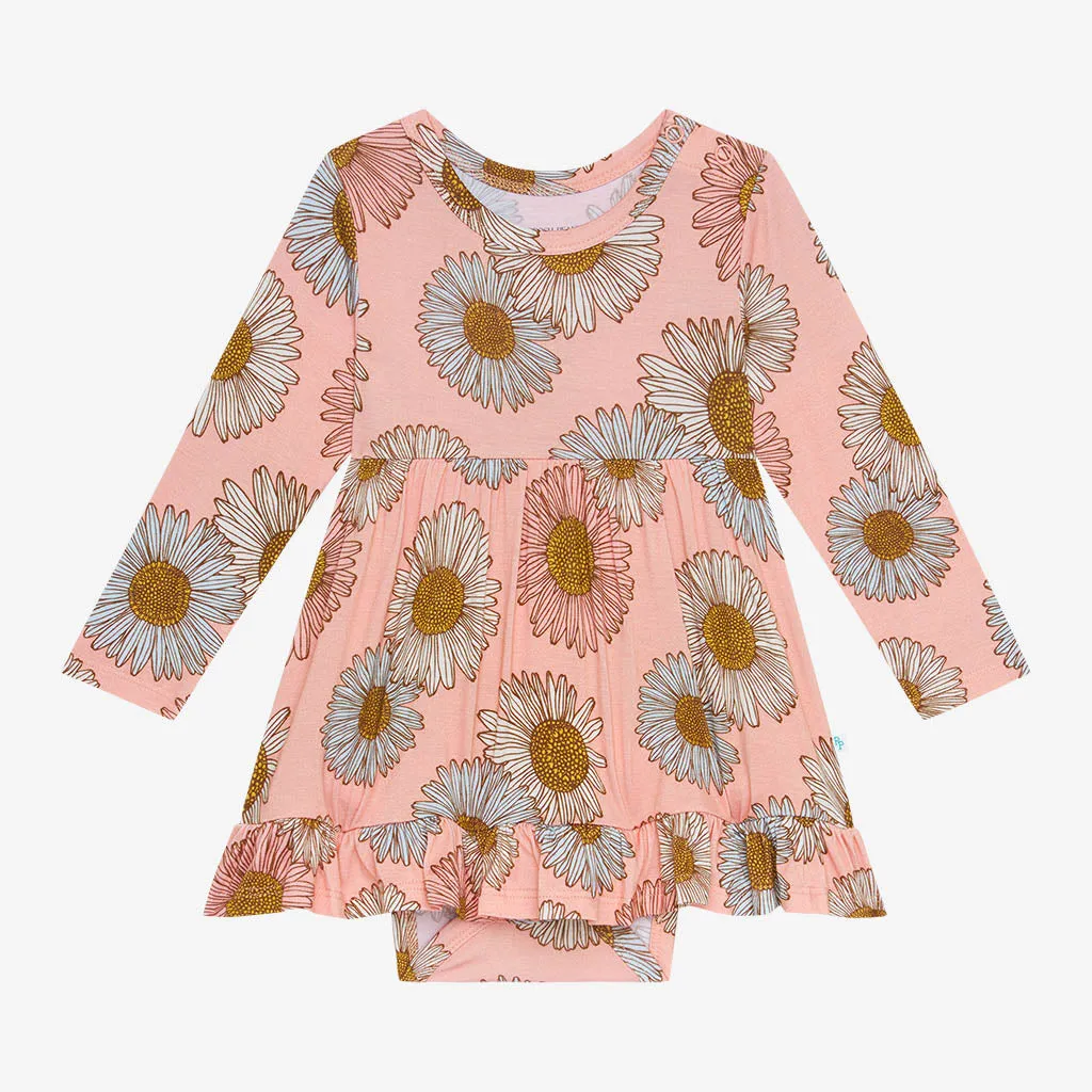 Posh Peanut Millie L/S Ruffled Bodysuit Dress