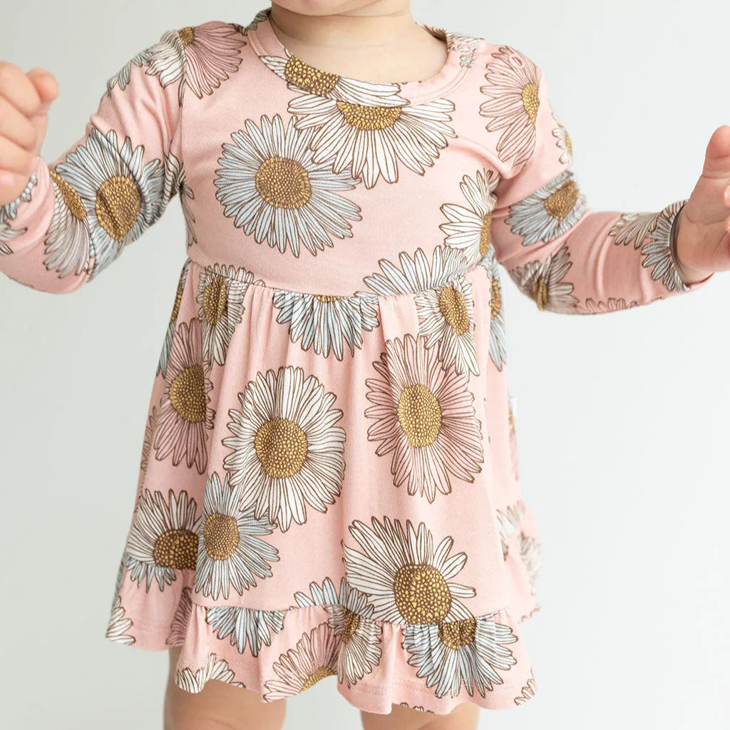 Posh Peanut Millie L/S Ruffled Bodysuit Dress