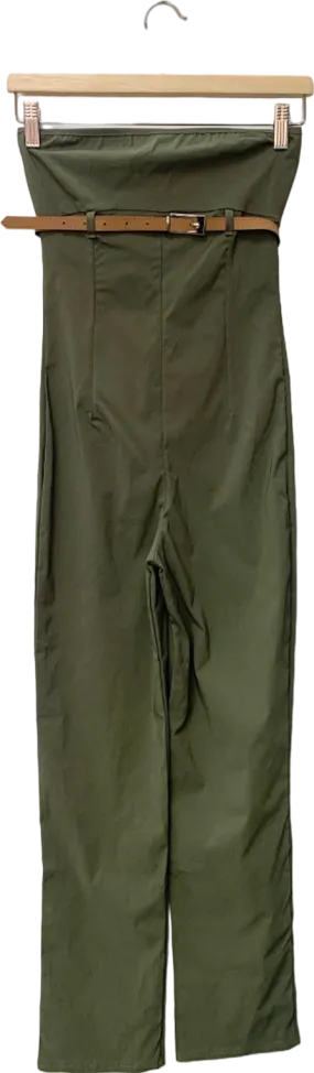 PrettyLittleThing Green High-Waisted Trousers UK 8