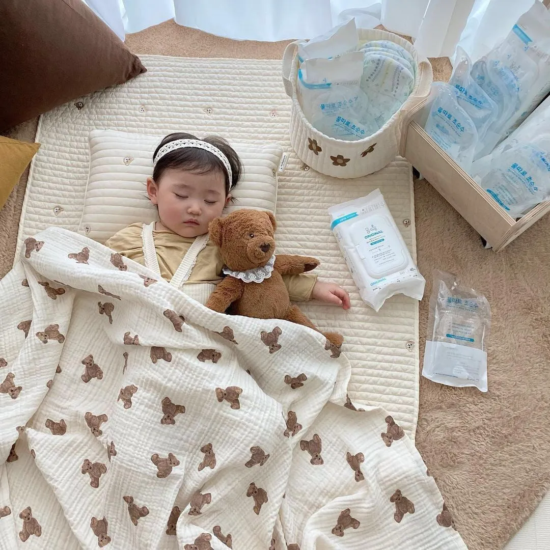 Pure Cotton Double-Layer Baby Print Blanket