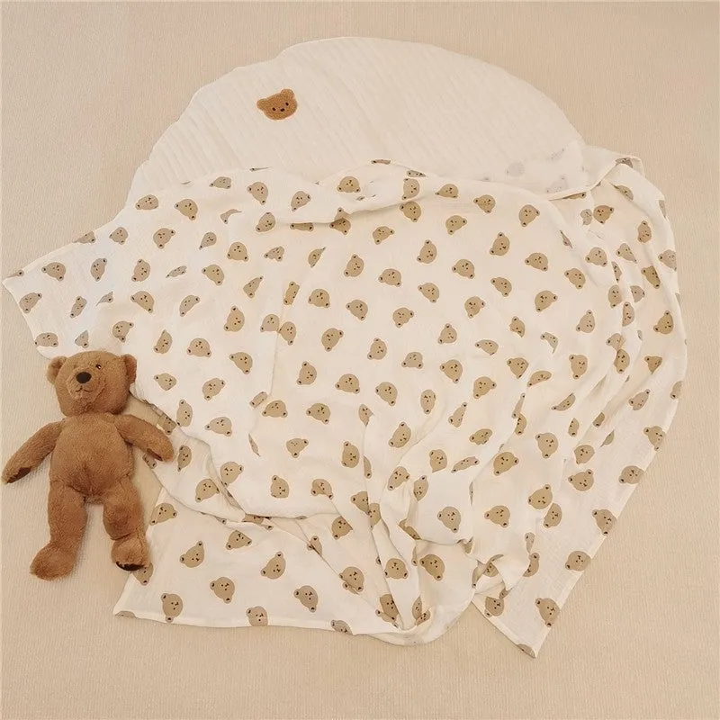 Pure Cotton Double-Layer Baby Print Blanket