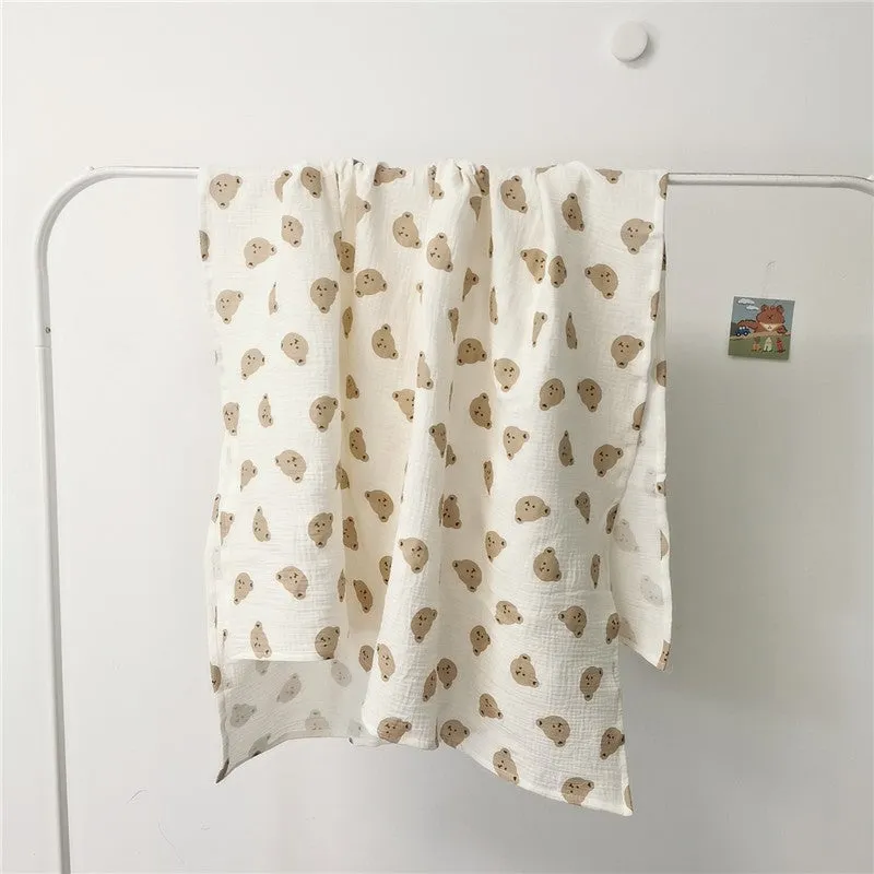 Pure Cotton Double-Layer Baby Print Blanket