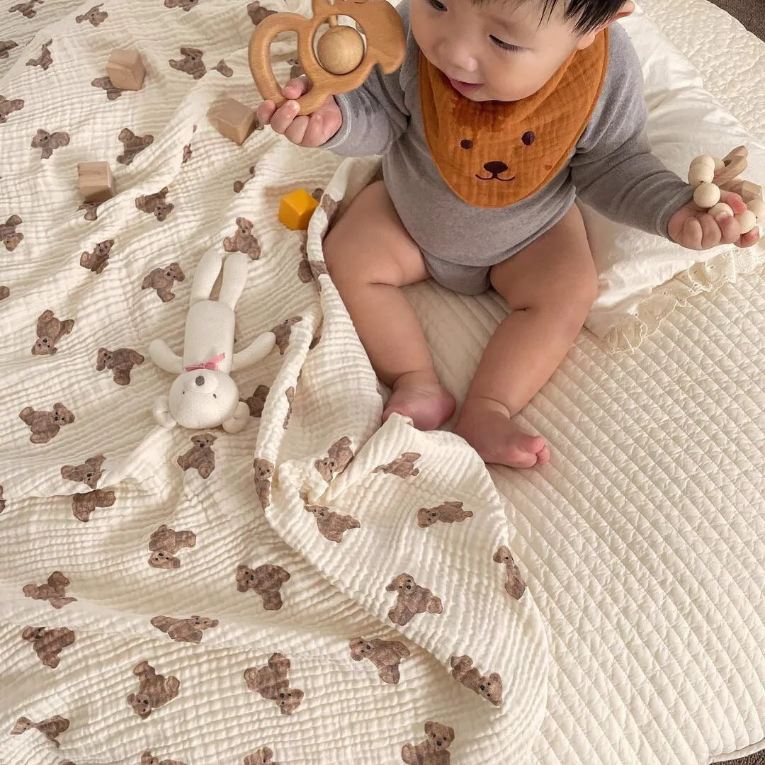 Pure Cotton Double-Layer Baby Print Blanket