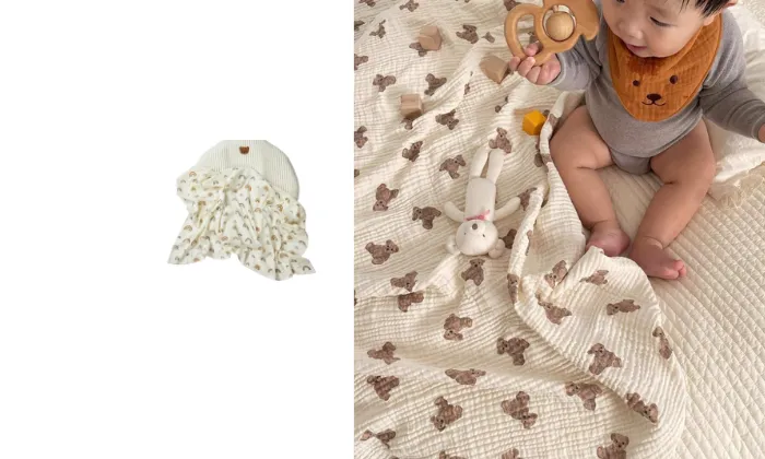 Pure Cotton Double-Layer Baby Print Blanket