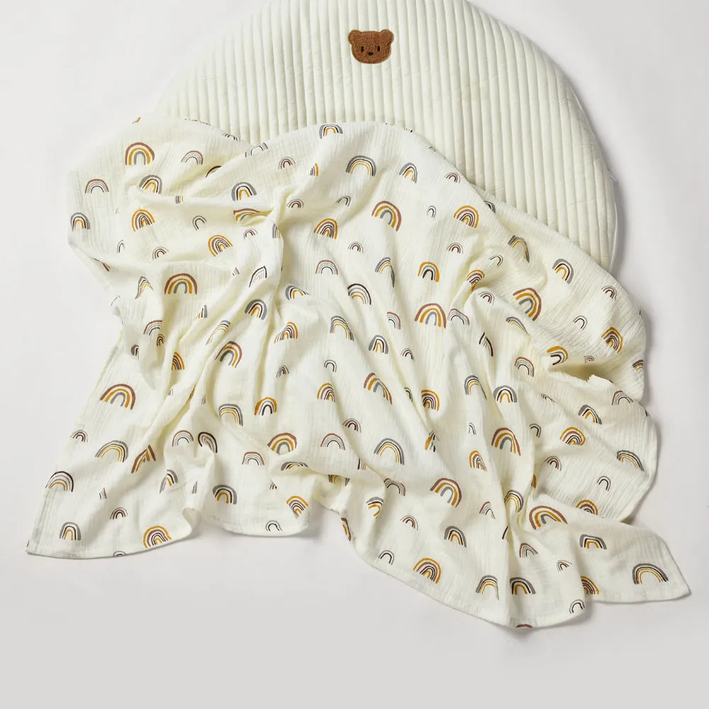 Pure Cotton Double-Layer Baby Print Blanket