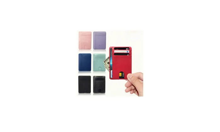 RFID Protection PU Leather Card Holder with Multi-Card Slots