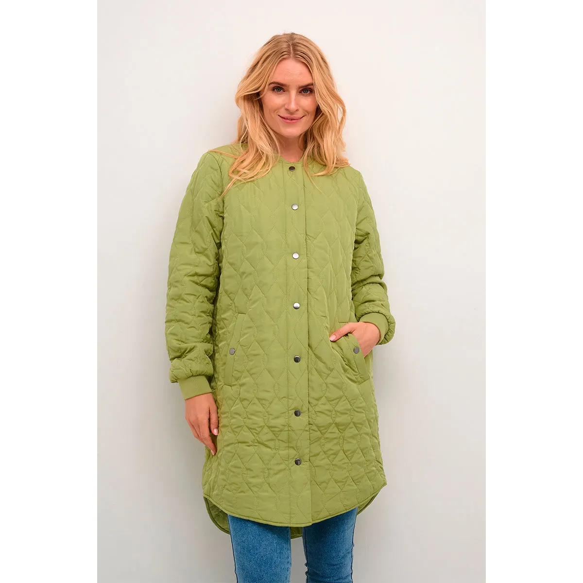 Shally Quilted Coat Mosstone