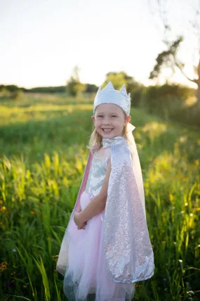 Silver Reversible Sequins Cape  by Great Pretenders Size 5-6 3yrs 
