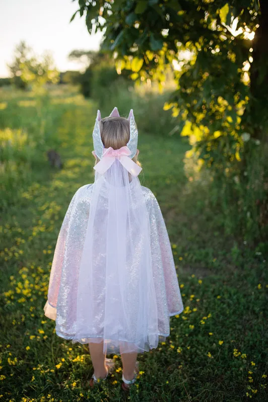 Silver Reversible Sequins Cape  by Great Pretenders Size 5-6 3yrs 