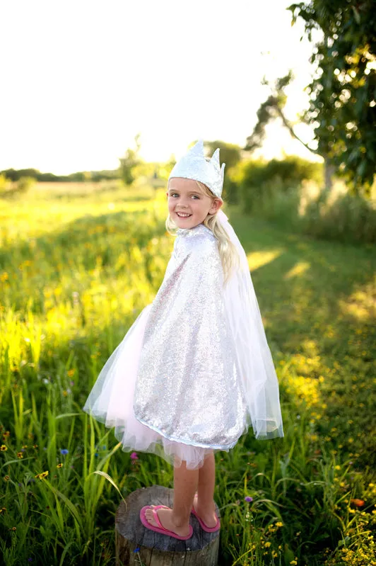 Silver Reversible Sequins Cape  by Great Pretenders Size 5-6 3yrs 