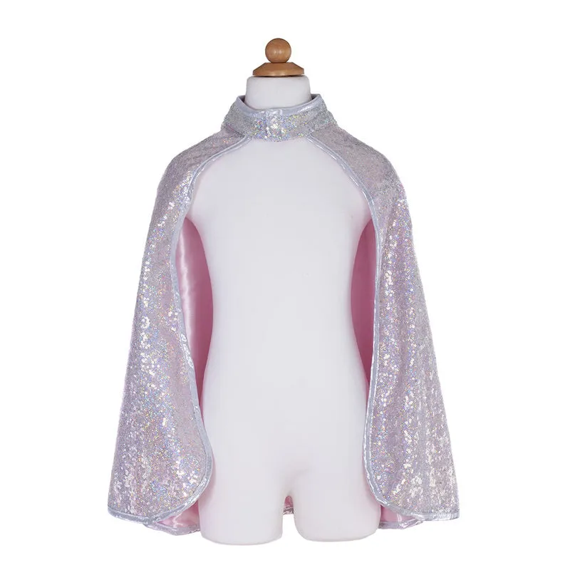 Silver Reversible Sequins Cape  by Great Pretenders Size 5-6 3yrs 