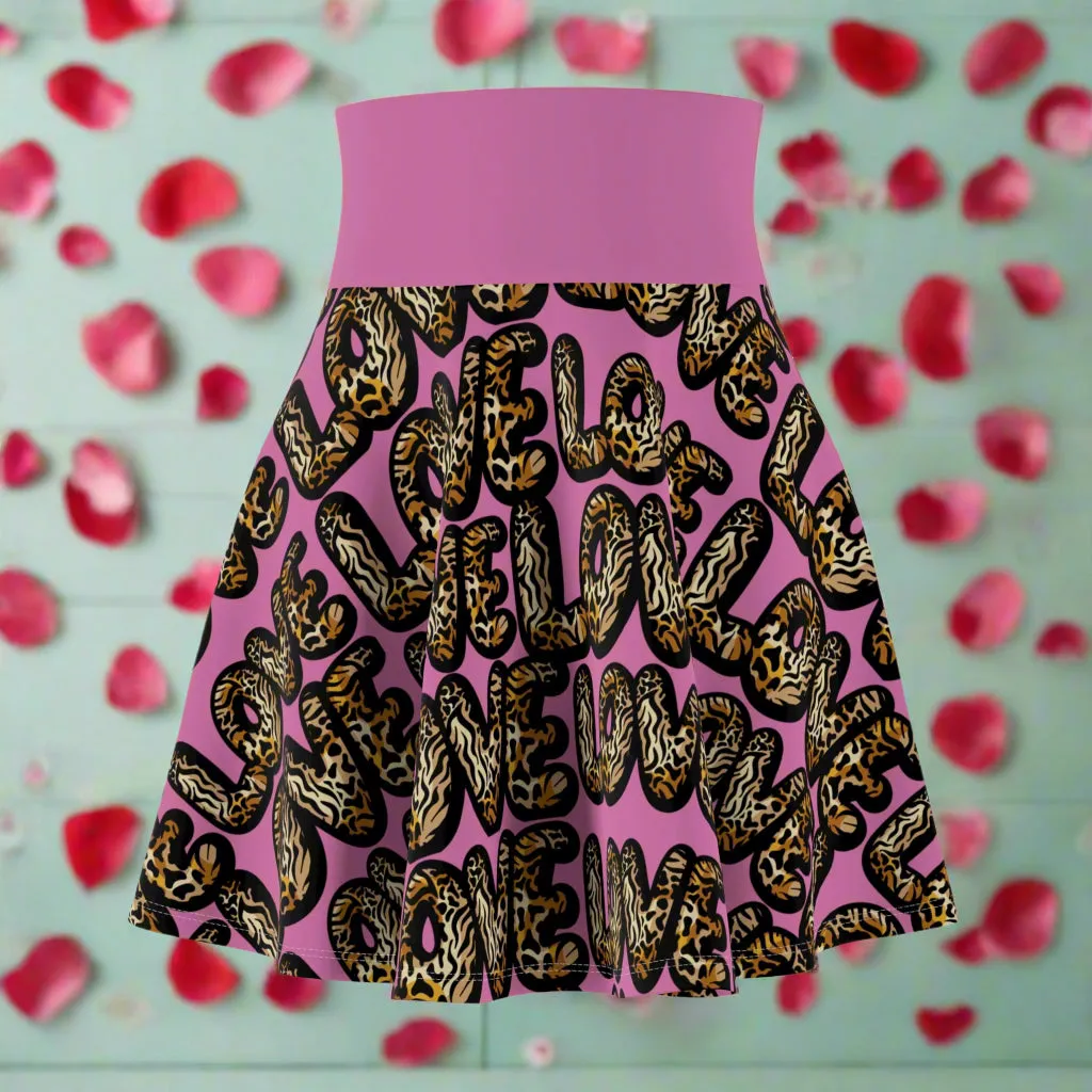 Skater Skirt: Leopard Love Print