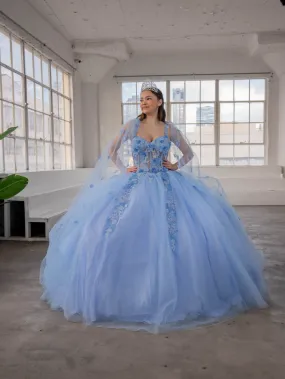 Sleeveless Cape Sleeve Ball Gown by Calla SCL30006
