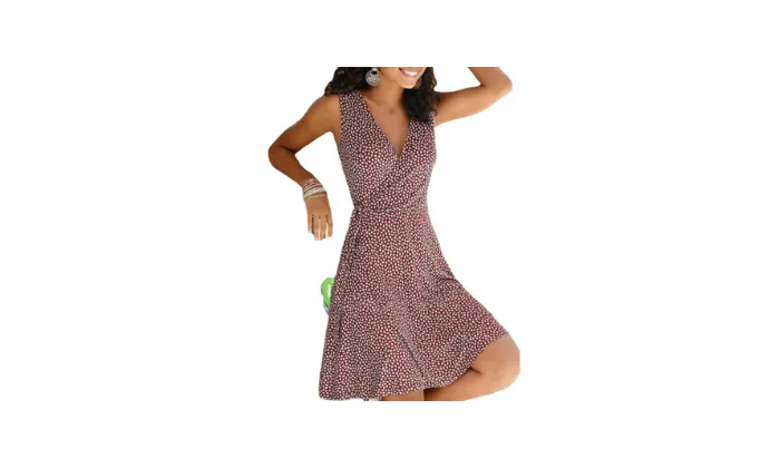 Slim-fit Printed Lace-up Sleeveless Dress