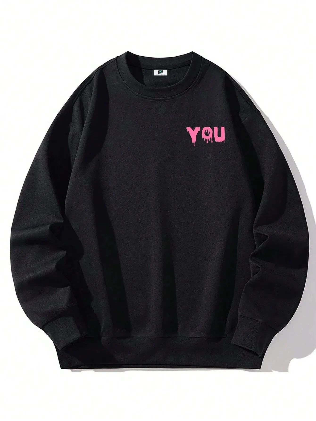 SXV  'NO you hang up’ Printed Cool Aesthetic Drop Shoulder Oversized Baggy Sweatshirt