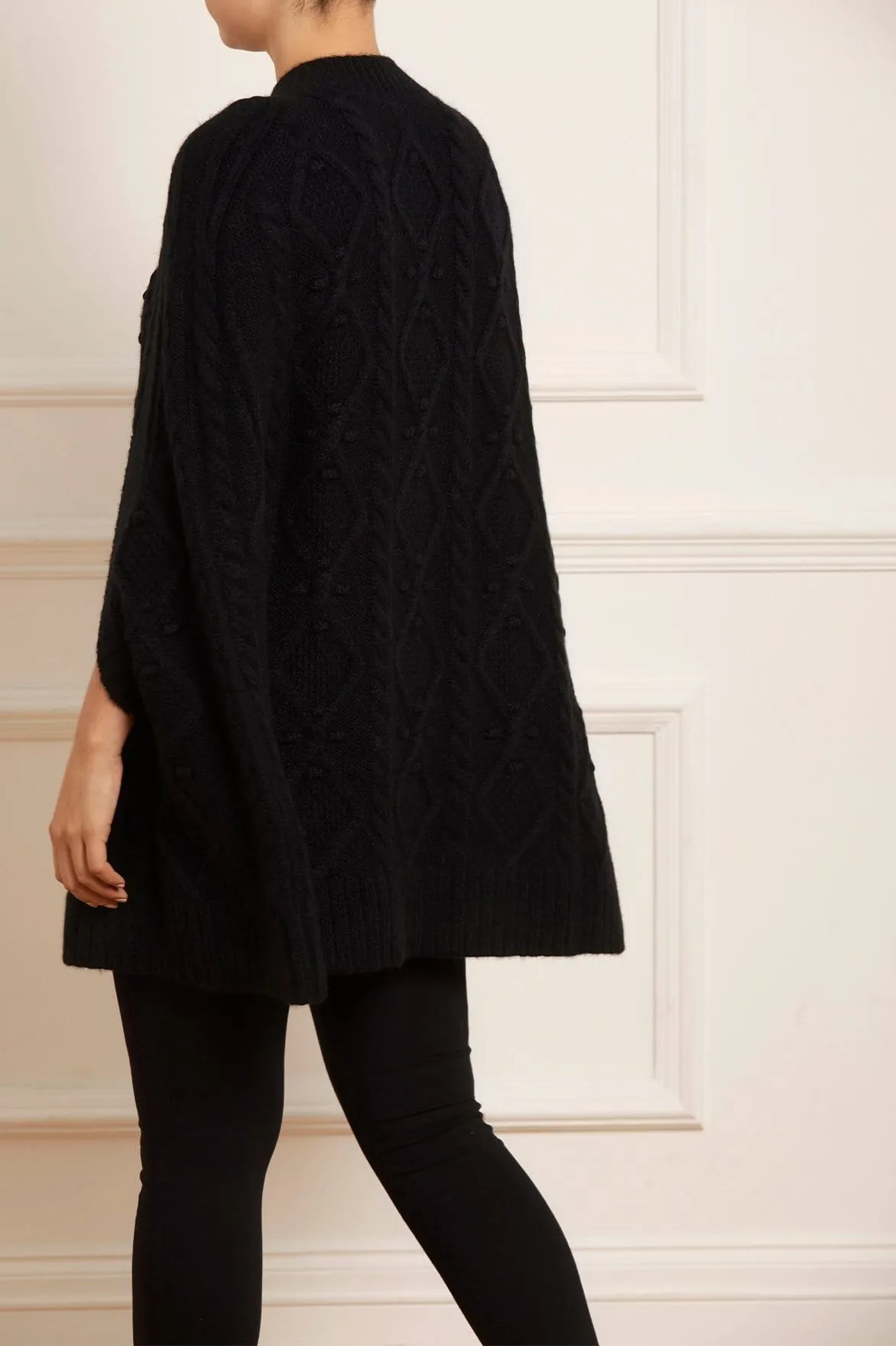 Sylvie Cable Jewelled Knee Length Cape