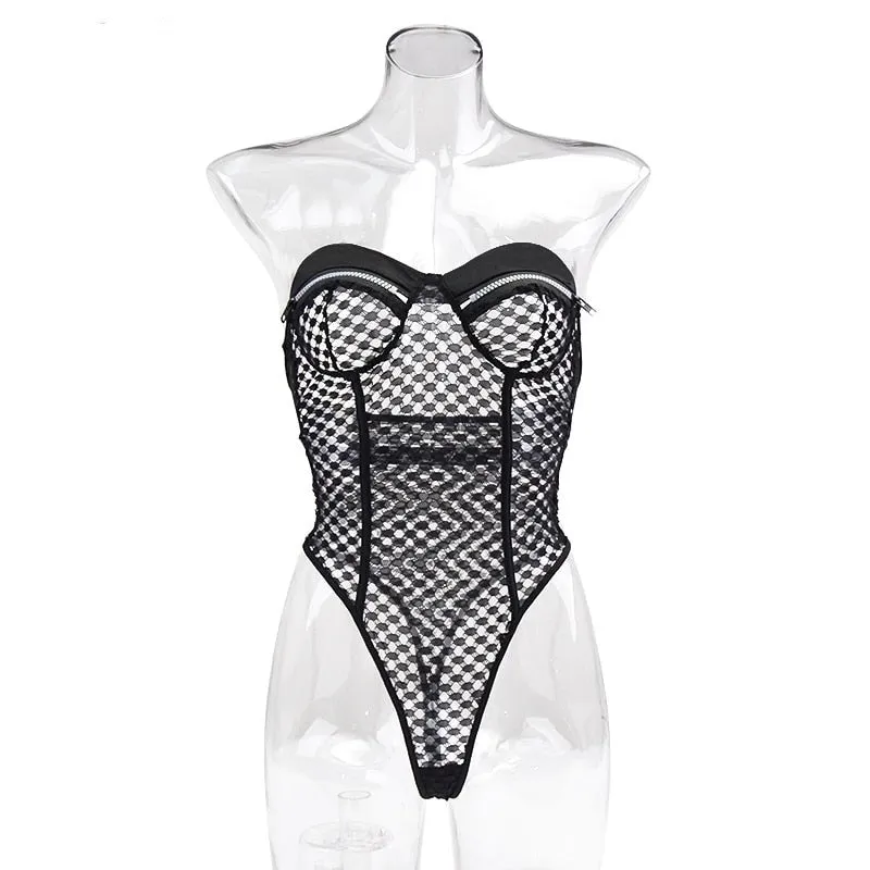 TEEK - Zipp Nipp Fishnet Bodysuit