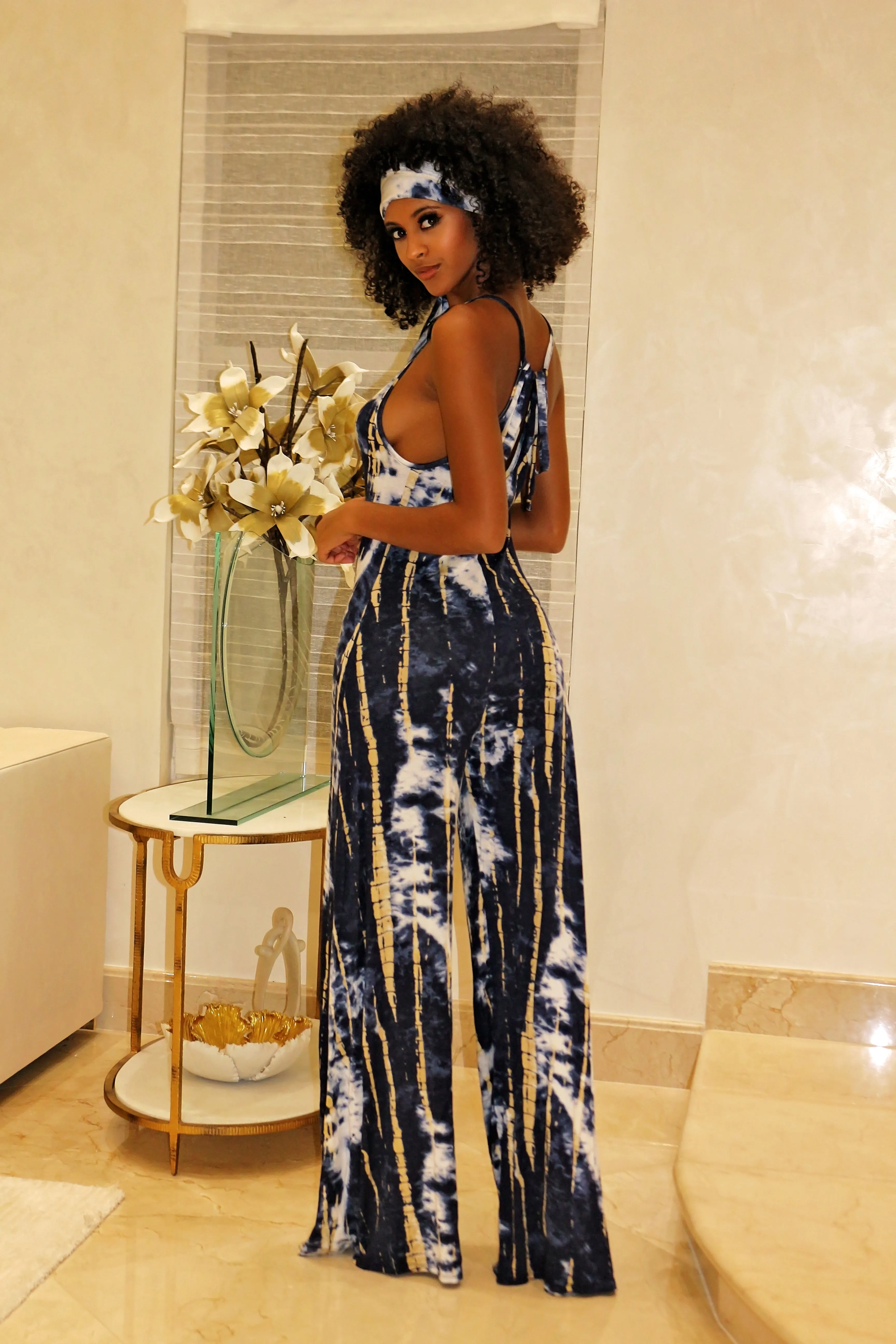 Tie Dye Palazzo Jumpsuits