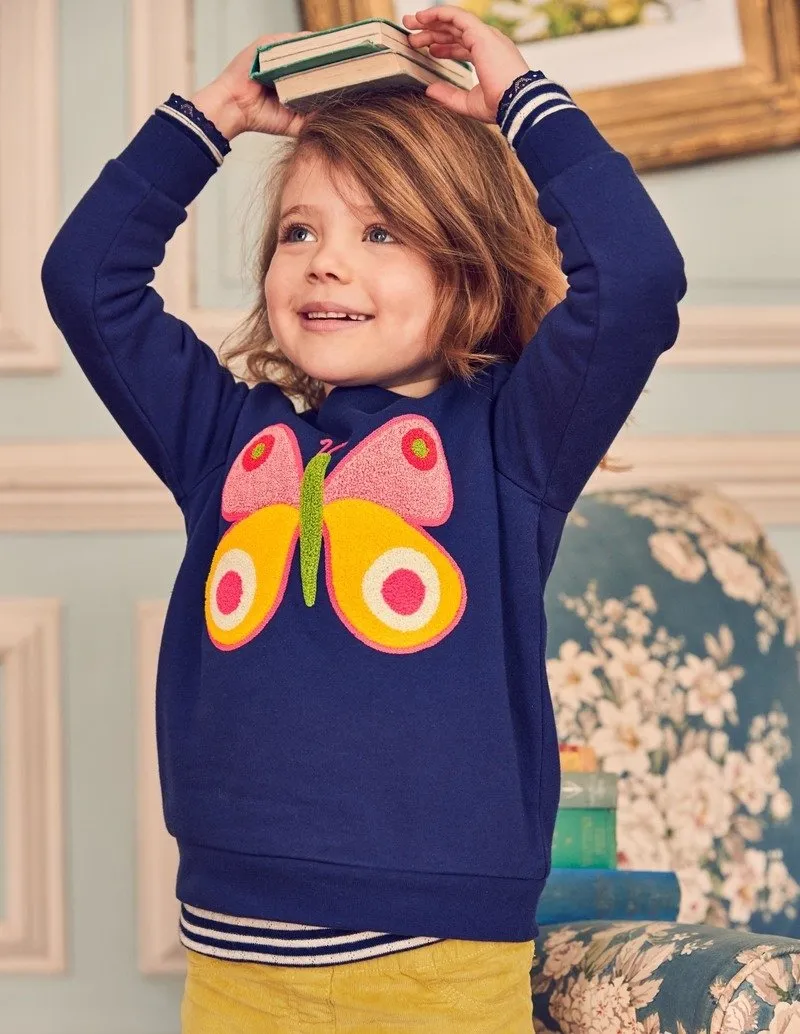 Toddler Girl's Butterfly Print Sweatshirt