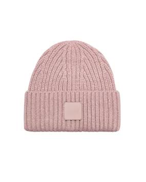UGG Mauve Chunky Rib Knit Beanie with Logo