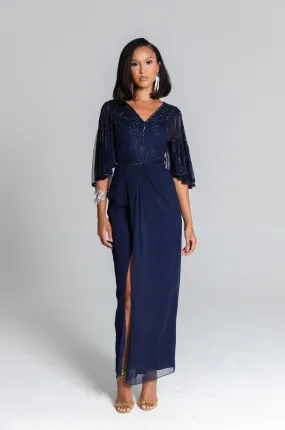 Ursula Navy Cape Maxi