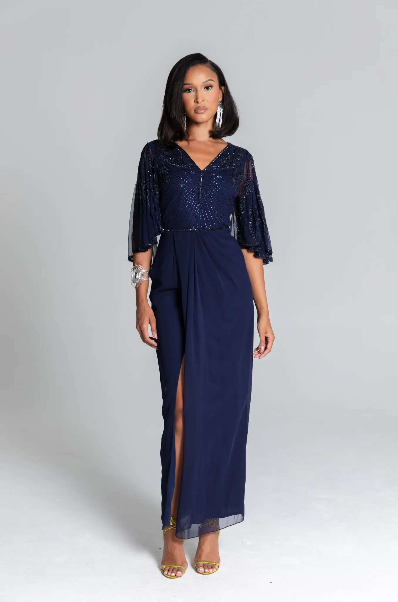 Ursula Navy Cape Maxi