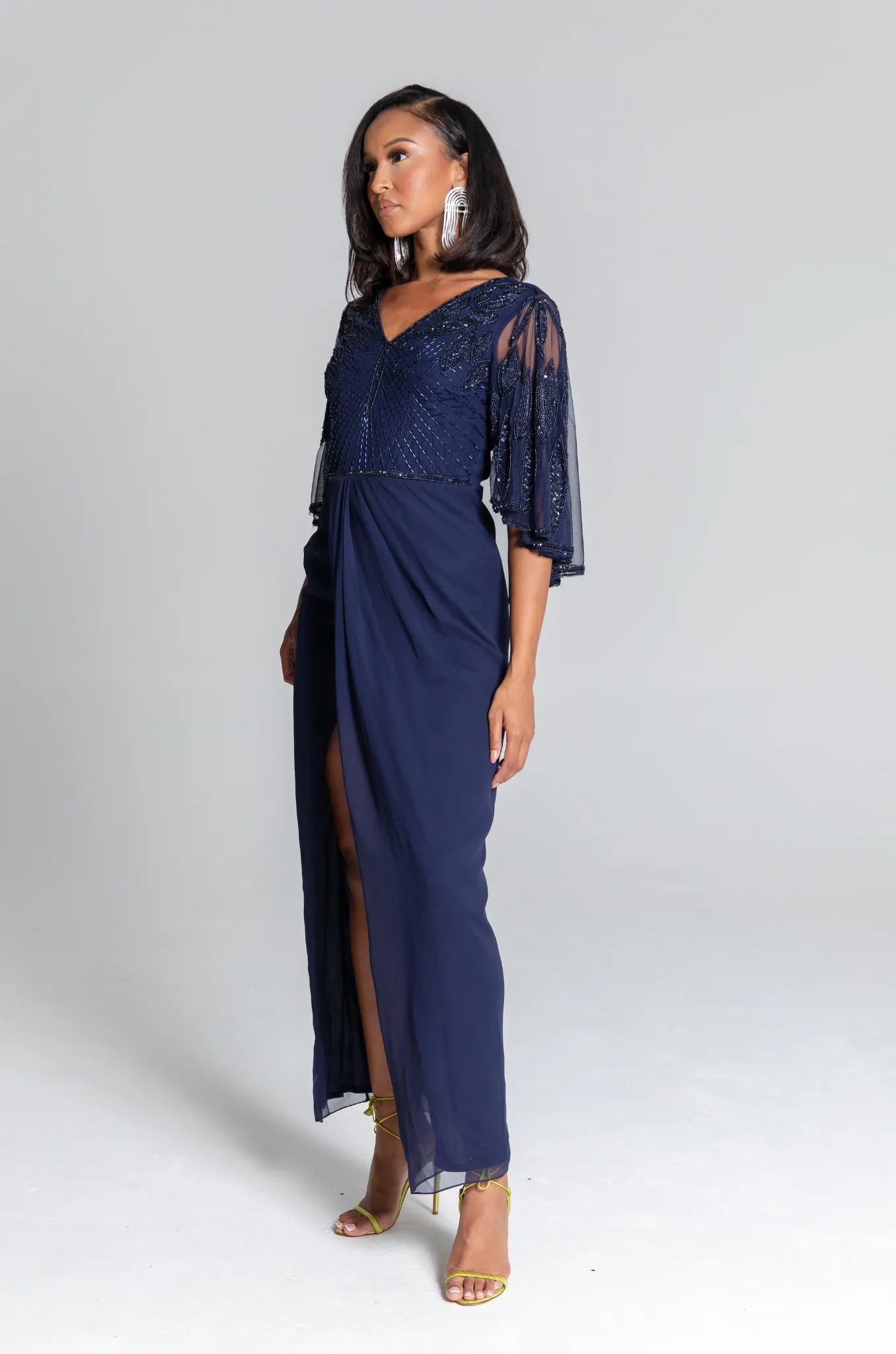 Ursula Navy Cape Maxi