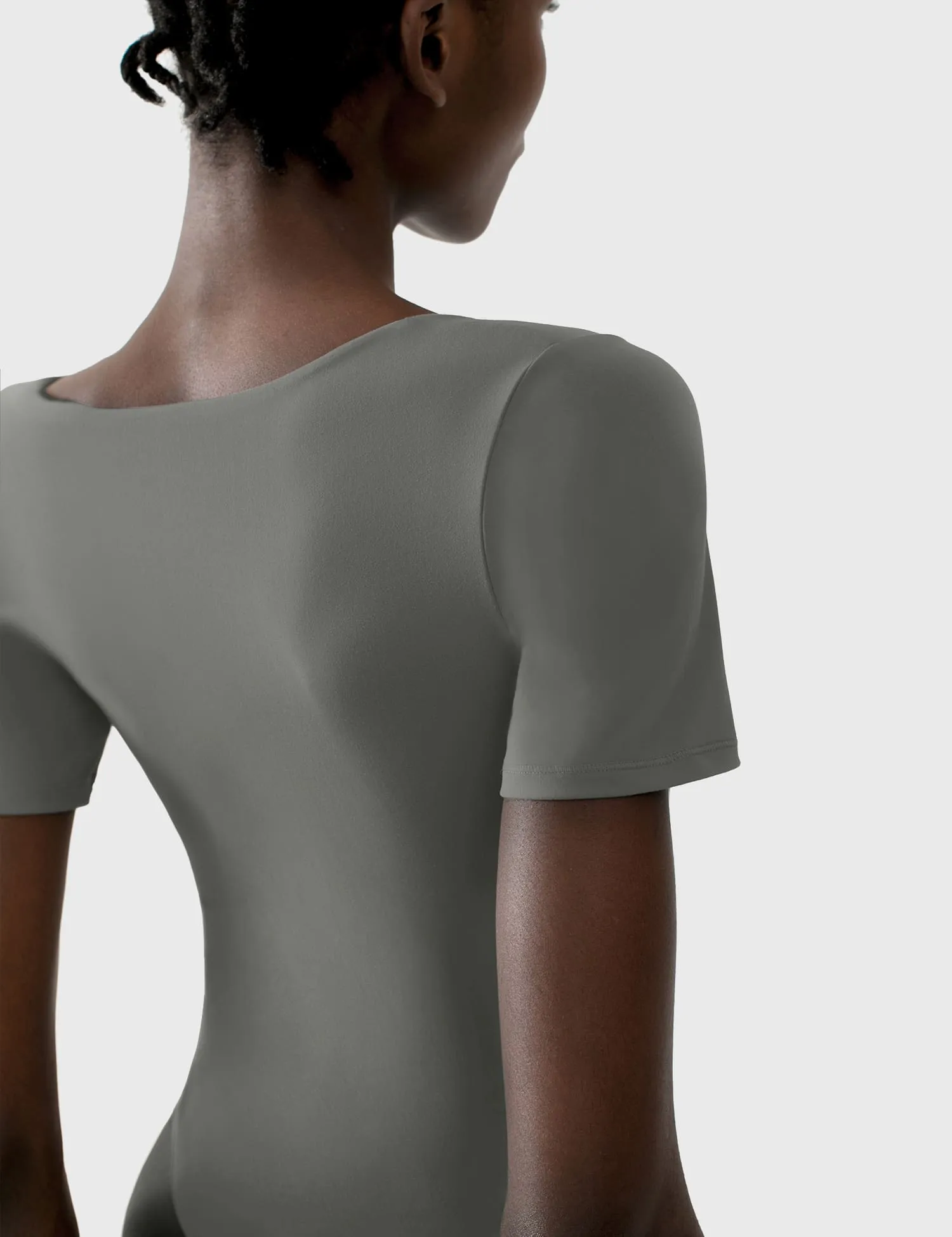 V Neck Short Sleeve Bodysuit