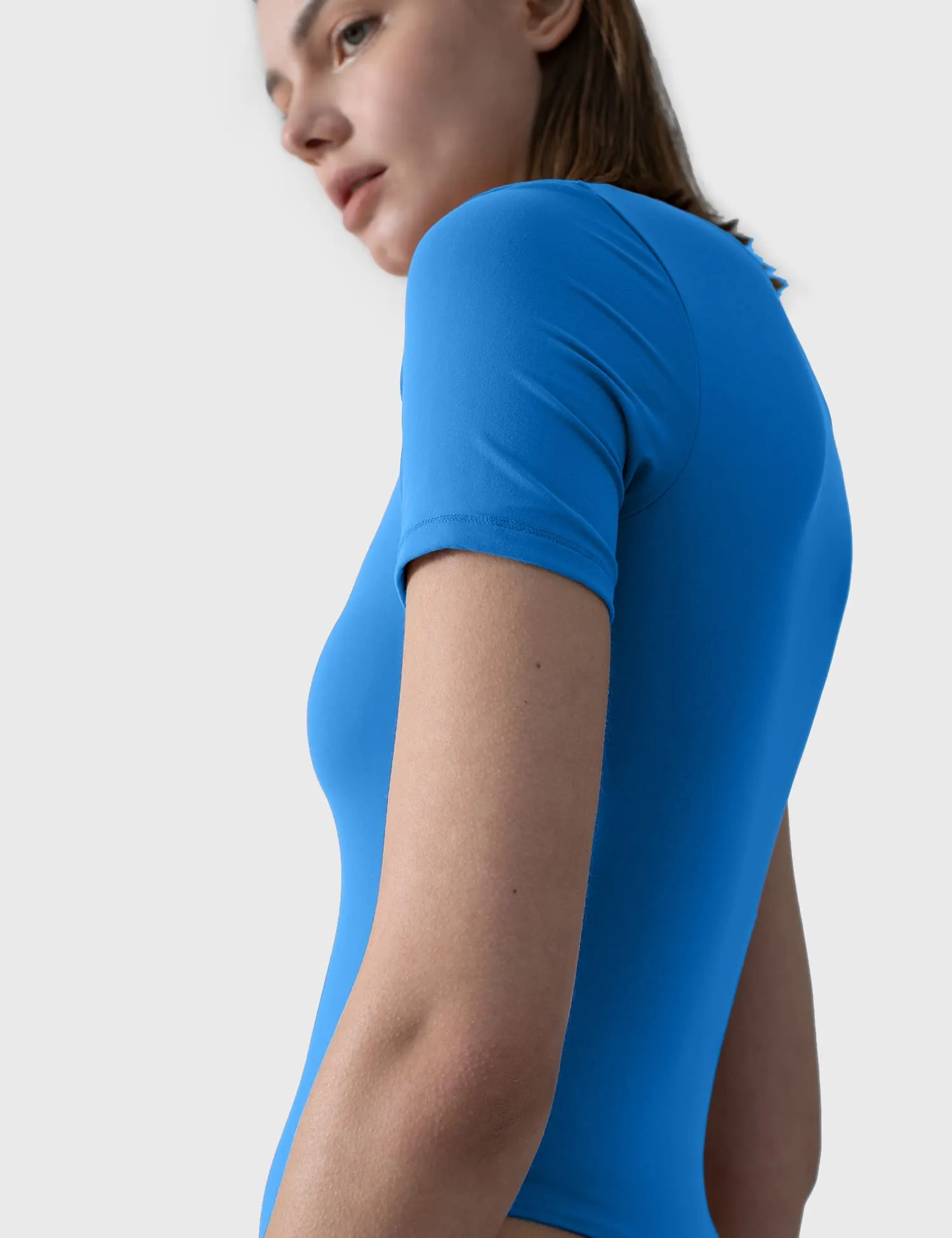 V Neck Short Sleeve Bodysuit