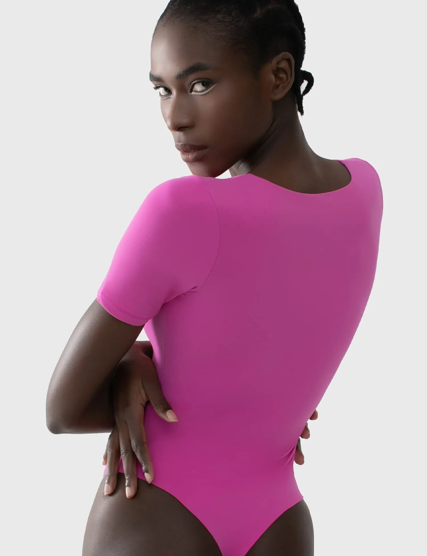 V Neck Short Sleeve Bodysuit