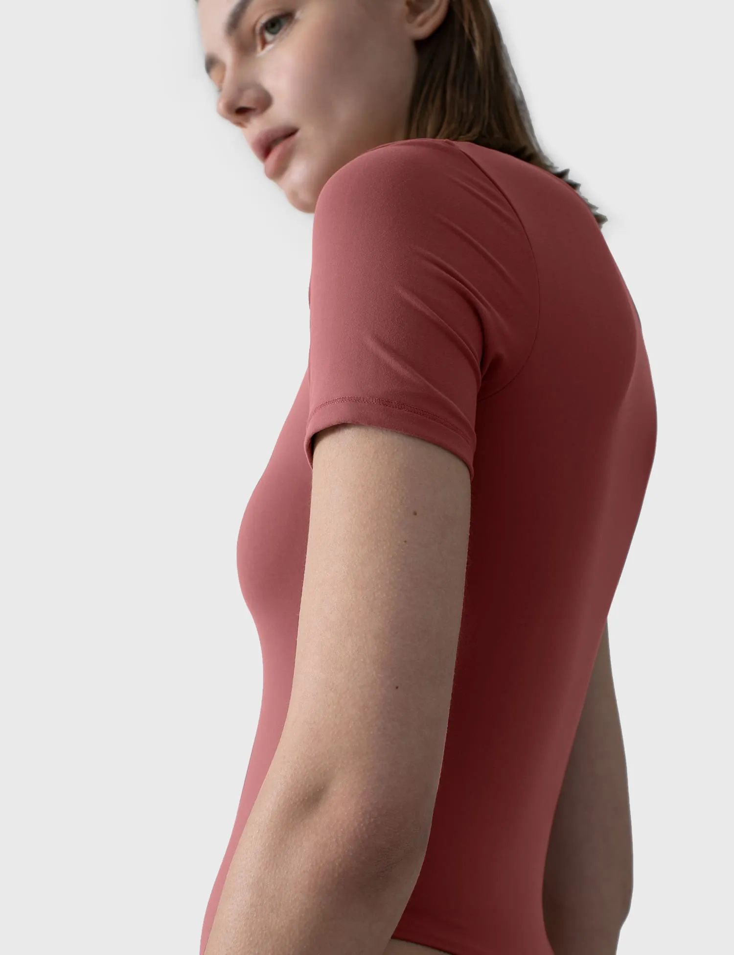 V Neck Short Sleeve Bodysuit