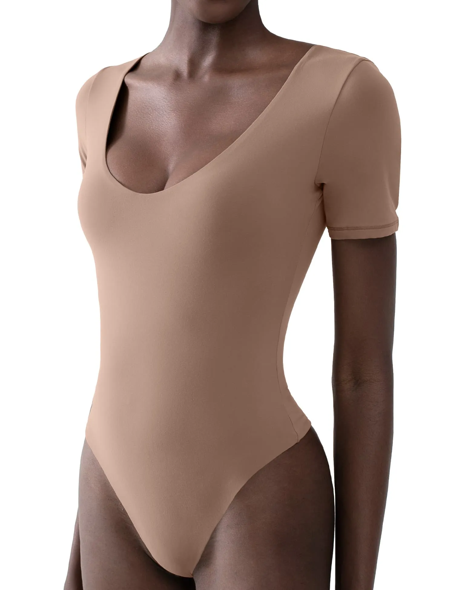 V Neck Short Sleeve Bodysuit