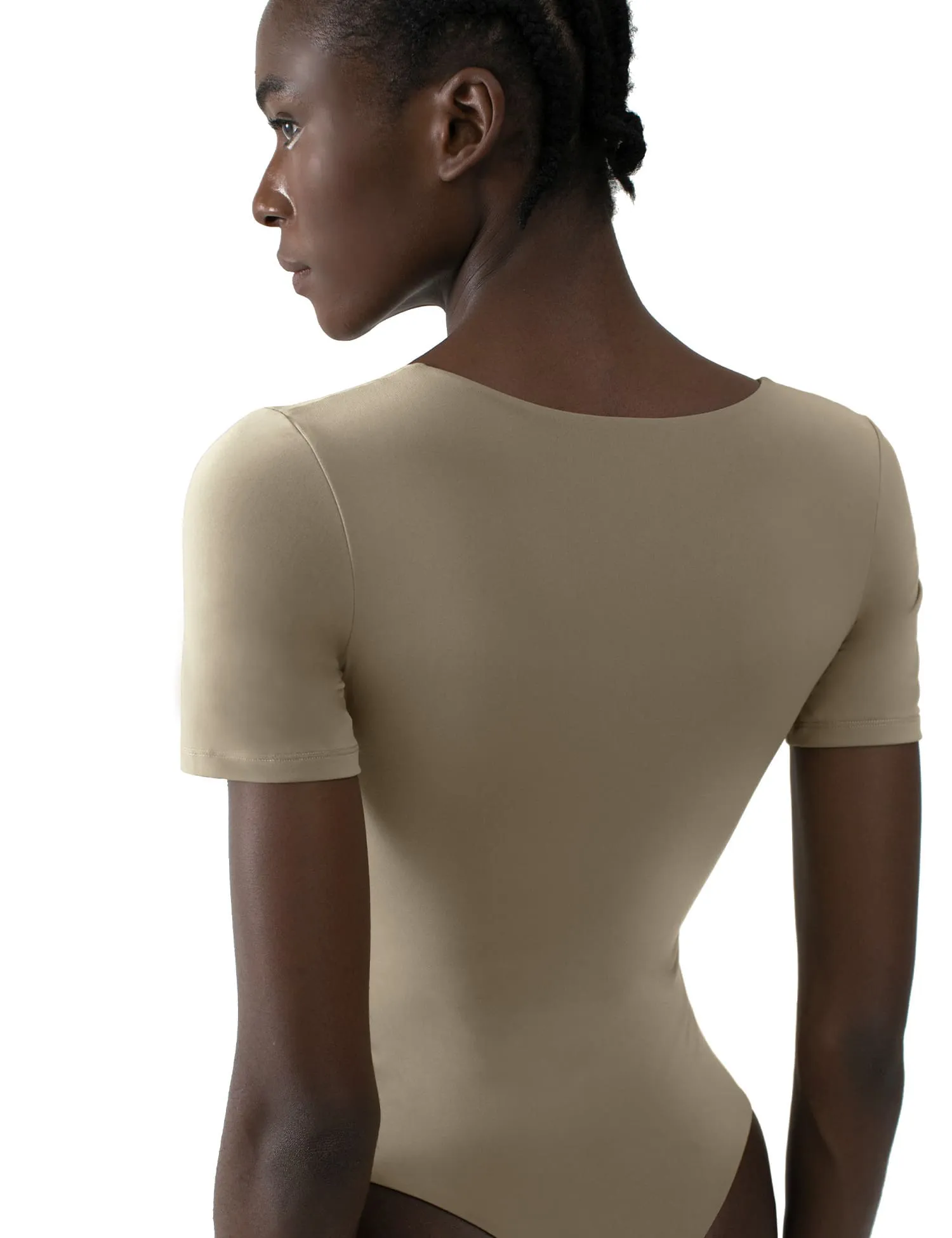 V Neck Short Sleeve Bodysuit