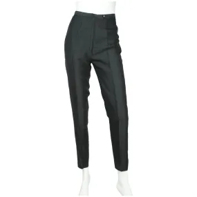 Vintage 1950s Bombshell Cigarette Pants Woven Black Silk Jacques Maraut Paris - Sz S