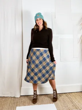 Vintage Plaid German Wool Skirt
